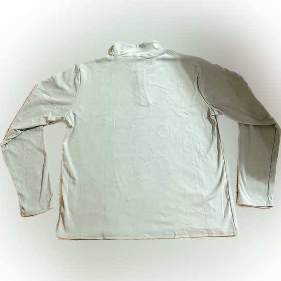 MENs MICRO FLEECE GREEN QTR HALF ZIP PULLOVER SWEATER SHIRT SWEATSHIRT 2XL SOFT - Picture 3 of 5